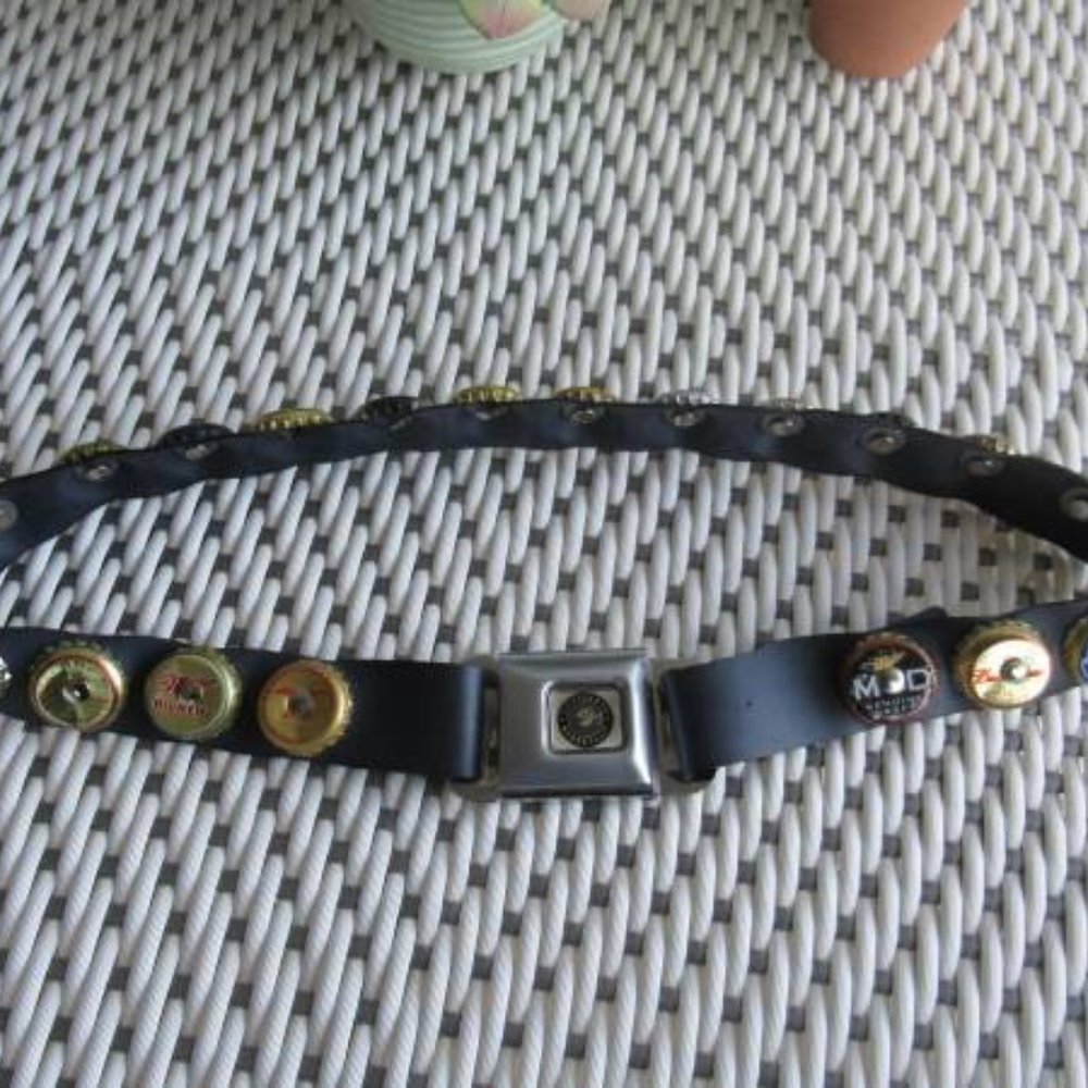 Vintage Hard Rock Cafe beer cap belt. 34"